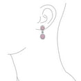 thumbnail image 4 of Pink Oval CZ Prom Statement Dangle Earrings Imitation Topaz, 4 of 7