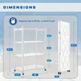 thumbnail image 6 of BISHE 4-Tire Shelf Metal Storage Rack, Metal Shelf 27.9"x13.4"x47.4, Foldable Storage Shelf with Wheels, Garage Shelving Steel Storage Shelves, White, 6 of 6