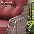 thumbnail image 5 of PARKWELL 3-Piece Outdoor Swivel Rocker Chair with Side Table,All-Weather Rattan Swivel Glider Rocking Lounge Chair,Patio Bistro Set for Porch Deck Backyard,Brown/Red, 5 of 9