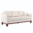 thumbnail image 6 of DHP Brooklyn 83" Upholstered Wood Base Sofa with 2 Throw Cushions, Textured Beige, 6 of 20