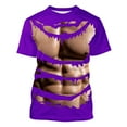 thumbnail image 6 of ZCFZJW Daily Tops for Men Big and Tall Regular Fit Casual Summer Short Sleeve 3D Fake Muscle Pattern Graphic T-Shirts Trendy Crewneck Holiday Comfy Pullovers Purple XXXXL, 6 of 6
