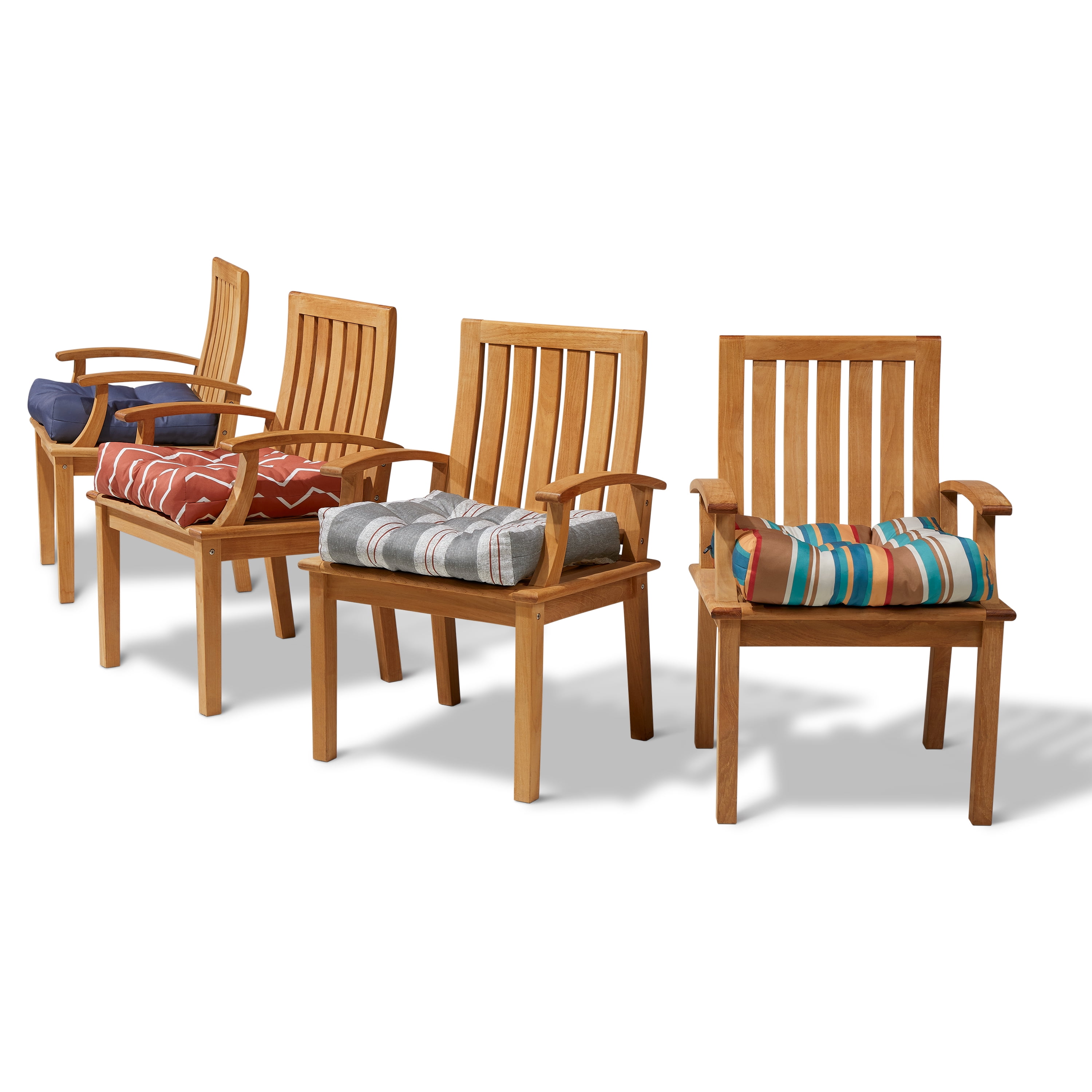 Classic Accessories Water-Resistant Square Patio Seat Cushions, 19 x 19 x 5 inch, Brick, 2 Pack