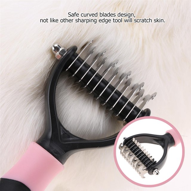 Deshedding Dog Brush, Dog Brush for Shedding Dog Rake Cat Brush Double Sided Undercoat Rake Comb for Detangling, Deshedding Pet Grooming Brush for Small, Medium Dogs and Cats