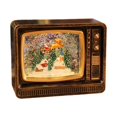 thumbnail image 2 of Globo de nieve navideño con forma de TV, linterna, caja de música iluminada para mesa de fiesta de Navidad Casa Retro Oro, 2 of 7