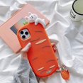 thumbnail image 2 of 3D Cute Character Vivid Lying Sleeping Rabbit Carrot Design Case Compitable with iPhone XR Girls Women Fun Animal Soft Silicone Cover Anti-Scratch Pho, 2 of 4