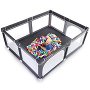 ANGELBLISS Baby Playpen, Extra Large Playard, Indoor & Outdoor Kids Activity Center with Anti-Slip Base, Sturdy Safety Play Yard with Super Soft Breathable Mesh,Kid's Fence for Infants Toddlers(Black)