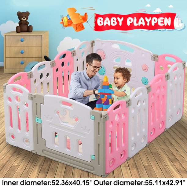 Playpen 10+2 Panel Play Yard Baby Safety Center Kids Home Indoor