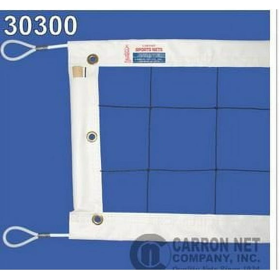 Carron Official Power Volleyball Net, 32' X 3', 24 Nylon, 1/4" Steel Cable top and Bottom