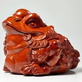 thumbnail image 2 of Rosewood carved golden toad figurine, three-legged toad offering treasure, home decoration, mahogany craft shop opening gift., 2 of 3