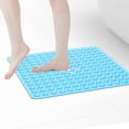 thumbnail image 6 of SANMADROLA Square Bath Shower Tub Mat for Bathroom, Non Slip Bathtub Mats with Suction Cups, Drain Holes, Machine Washable, 21 x 21 Inches, Clear, 6 of 7