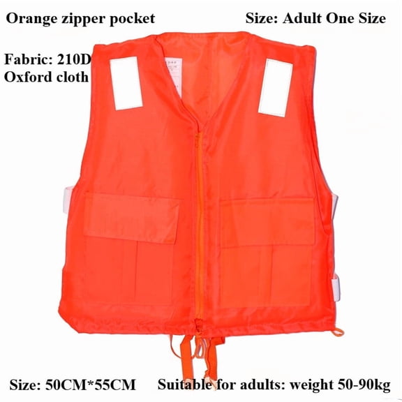 2025 Work life jacket zipper pocket marine work buoyancy vest orange portable loose dragon boat rafting