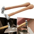 thumbnail image 2 of AOOOWER Ball Peen Hammer with Wooden Handle and Shock Reduction Grip for Metal Rivet, 2 of 16