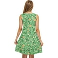 thumbnail image 4 of Jesvior Floral Sundresses for Women Crew Neck Sleeveless Loose Summer Dress Casual Swimsuit Coverup with Pockets Short Tank Dress, 4 of 5