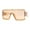 All Peach, variant on Womens Block Shield Lens Robotic Rectangle Sunglasses Tortoise Brown