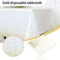 Elegant Gold Disposable Plastic Tablecloths for Parties and Events, Waterproof Table Cover for Birthday Celebrations and Holiday Gatherings