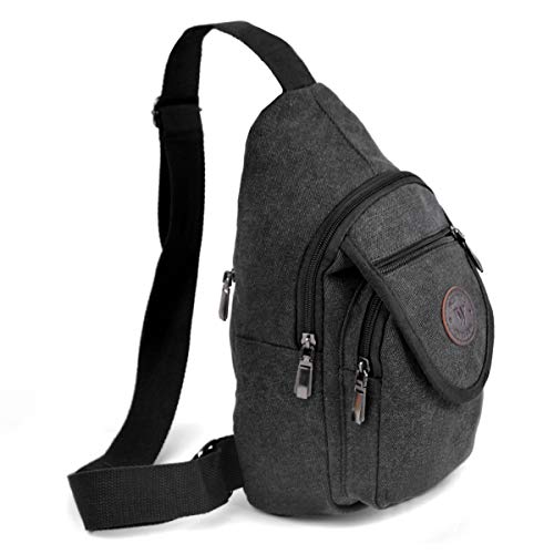 Westend Crossbody Sling Bag Unisex Charcoal Canvas