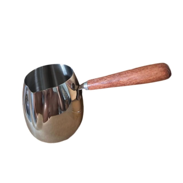 Cafetera turca de acero inoxidable, sartén para derretir chocolate, mango cómodo y fácil de usar. 420ml