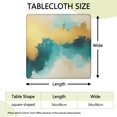 thumbnail image 2 of Teal and Gold Marble Abstract Waves Pattern Square Fitted Tablecloth with Elastic Edge,Square Table Cover,Washable Elastic Table Cover for Home Kitchen Party Decor 34"x34", 2 of 6