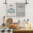 thumbnail image 2 of Sm:)e Buffalo Plaid Blue Pumpkin Give Thanks Eucalyptus Fall Thanksgiving Kitchen Dish Towels 18x26 Inch Set of 4, 2 of 6