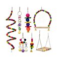 thumbnail image 2 of Toys For Cage Birds Chew Toys Set With Swings Blocks Colorful Bells And Ladders Natural Safe Birds Cage Accessories For Small Medium Birds, 2 of 6