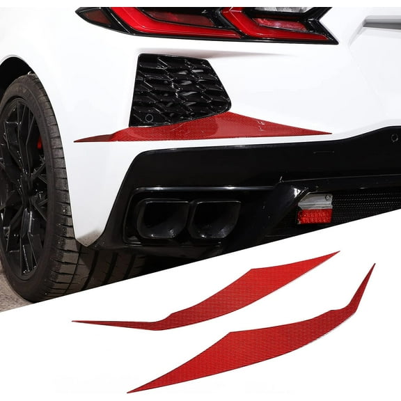 TINKI Rear Carbon Fiber Rear Air Intake Vent Trim Compatible with Chevrolet Corvette C8 Stingray 2020-2023, Rear Bumper Side Air Inlet Vent Decoration Sticker