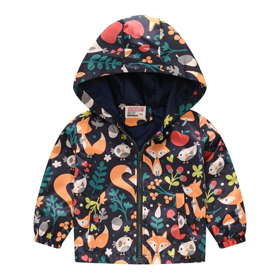 Godderr Toddler Boys Girls Hooded Spring Fall Outerwear,Kids Hooded Jackets Coat Baby Hooded Outerwear for 3Y-8Y