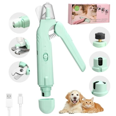 shuaien 2 in 1 Dog Cat Nail Clipper and Grinder with LED Light, Safe for Bloodline, Low Noise Rechargeable Pet Trimmer for Small Medium Large Pets