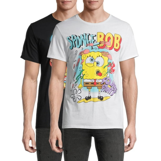 SpongeBob SquarePants & Character Group Shot Men's and Big Men's Graphic T- Shirt, 2-Pack - Walmart.com
