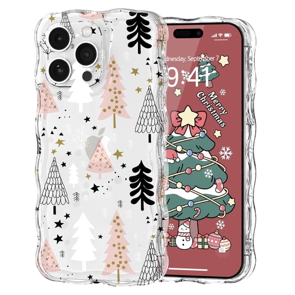Funda de teléfono L-FADNUT para iPhone 13 Pro Max, transparente, de TPU navideño
