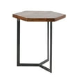 thumbnail image 6 of DecMode 15" x 18" Brown Mango Wood Accent Table with Black Metal Y-Shaped Bases, 3-Pieces, 6 of 8