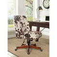 thumbnail image 2 of Linon Draper Wood Upholstered Office Chair in Brown Cow Print, 2 of 3