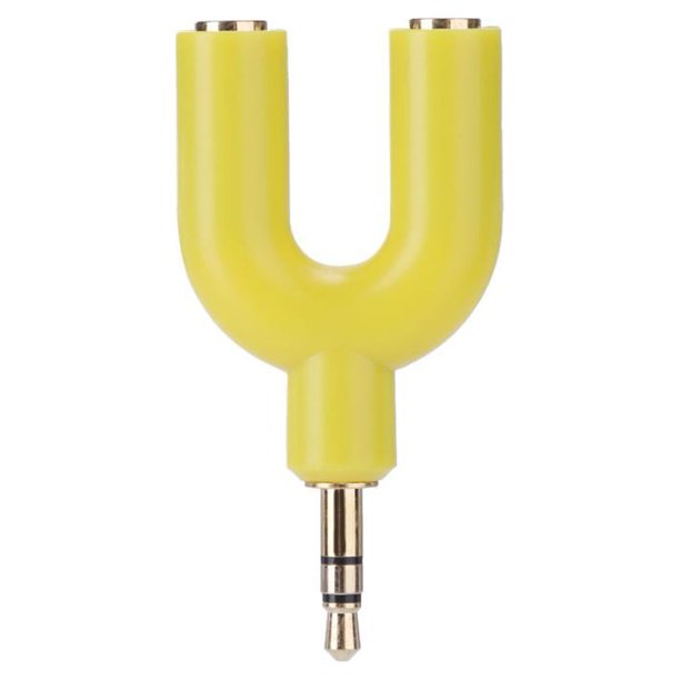 Adaptador De Cable Divisor de audio para auriculares de extensión de 3,5 mm 1 adaptador macho a 2 hembra (amarillo)