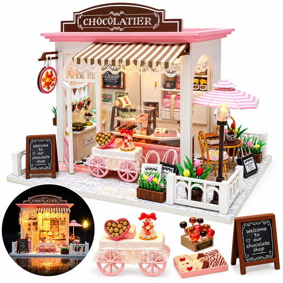 MOJINO Book Nook Kit for Adults, Coco's Wonderful Idea DIY Miniature House Kit, 3D Wooden Puzzle Dollhouse, DIY Christmas Gift for Family and Friends