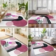 thumbnail image 4 of Area Rugs 5'x7', Boho Middle Century Carpet Runner Indoor Outdoor Rugs Home Decor Aesthetic, Abstract Pink Geometric Botanical Non Slip Mats Washable Accent Rug for Living Room Bedroom, 4 of 8
