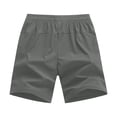 thumbnail image 4 of Ceisia Men's Solid Color Quick-Dry Sports Shorts with Elastic Waist Drawstring Zippered Pockets Nylon Casual Fitness Bottoms Army Green Gifts for Father 3X, 4 of 8