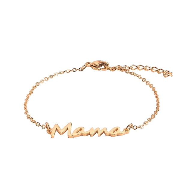 Pulsera elegante Wmkox8yi con dije de mamá Tres colores 18 cm + 5 cm