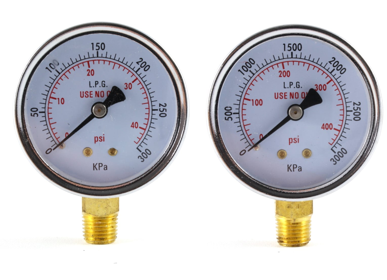 2 inches Pair Low and High Pressure Gauges for Propane Regulator 