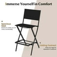 thumbnail image 4 of Costway Set of 2 Outdoor Bar Chair Folding Bar Height Stool with Metal Frame Coffee Black, 4 of 7