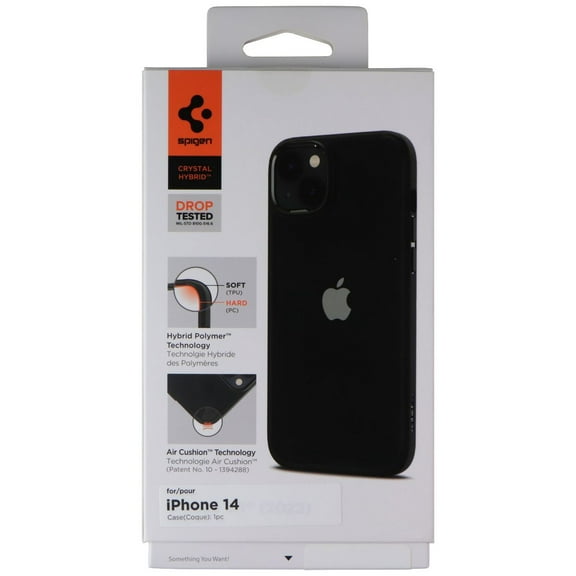 Spigen Crystal Hybrid Air Cushion Case for Apple iPhone 14 - Matte Black / Clear