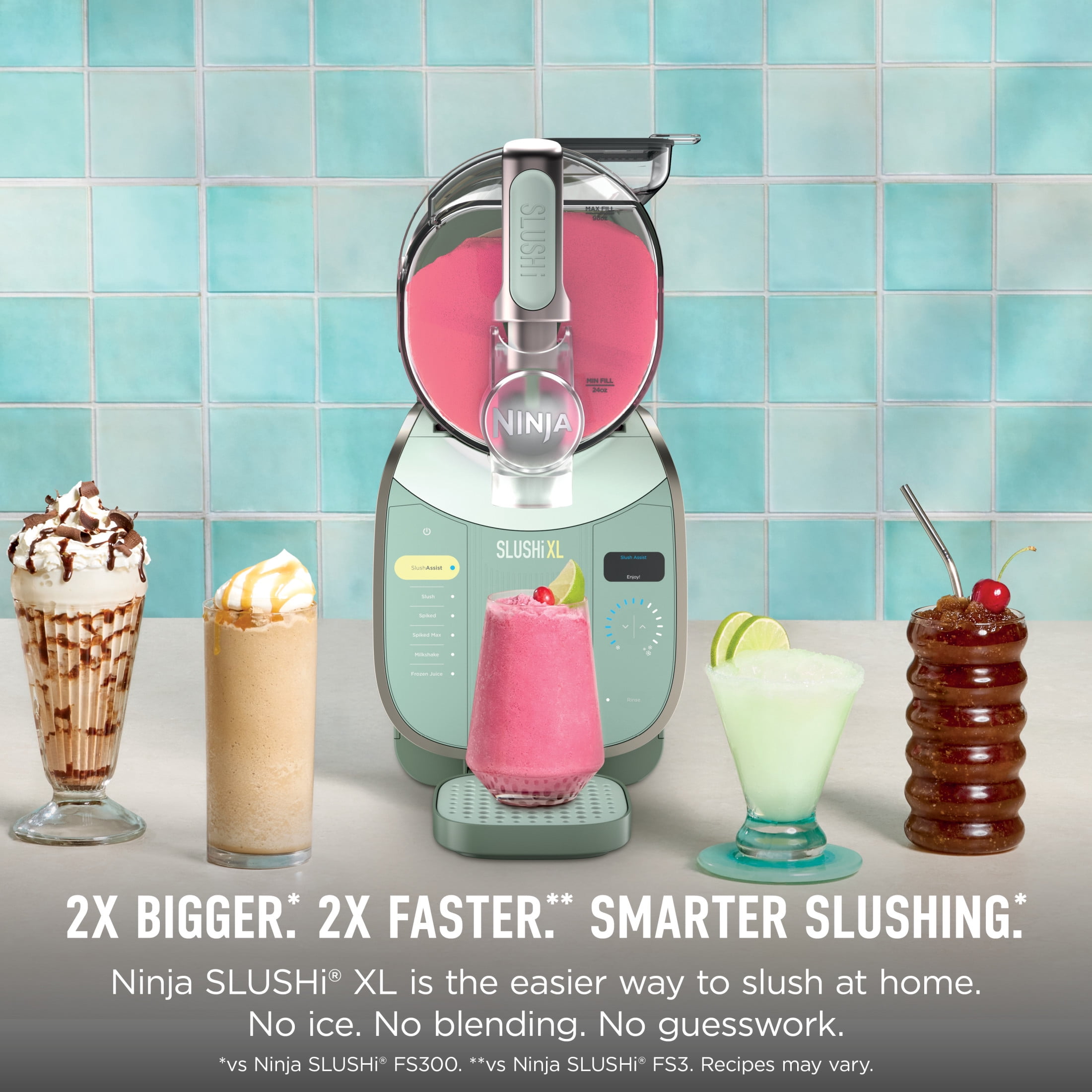 Ninja SLUSHi XL 128-Oz Frozen Drink Machine, SlushAssist Technology, 6 Presets, Dishwasher Safe, Party-Sized, Slushy Maker, FS601 Green