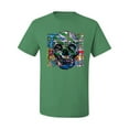 thumbnail image 2 of Wild Bobby, Colorful Abstract Skull Face Streetwear Men's Graphic T-Shirt, Kelly, Small, 2 of 3
