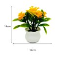 thumbnail image 6 of Pebbuoy Artificial Potted Plants 5 Rose Flower Head Home Office Table Centerpiece Wedding Faux Floral Bonsai Indoor Outdoor Desktop Decoration, 6 of 7