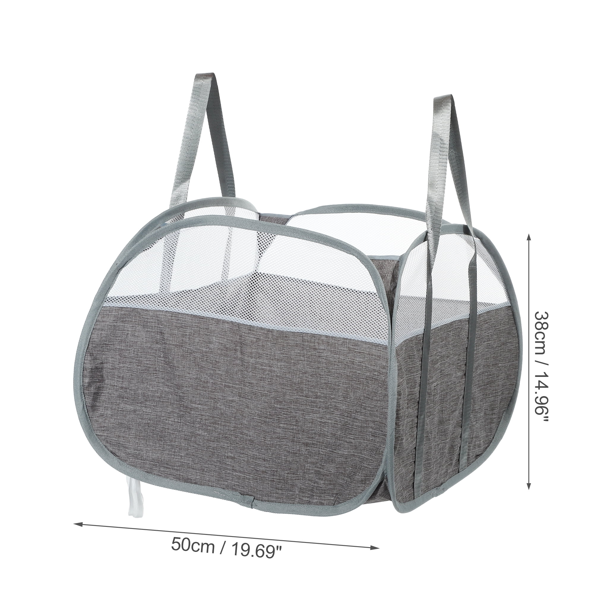 Unique Bargains Folding Breathable Hamper Basket for Bathroom 1 Pc Gray