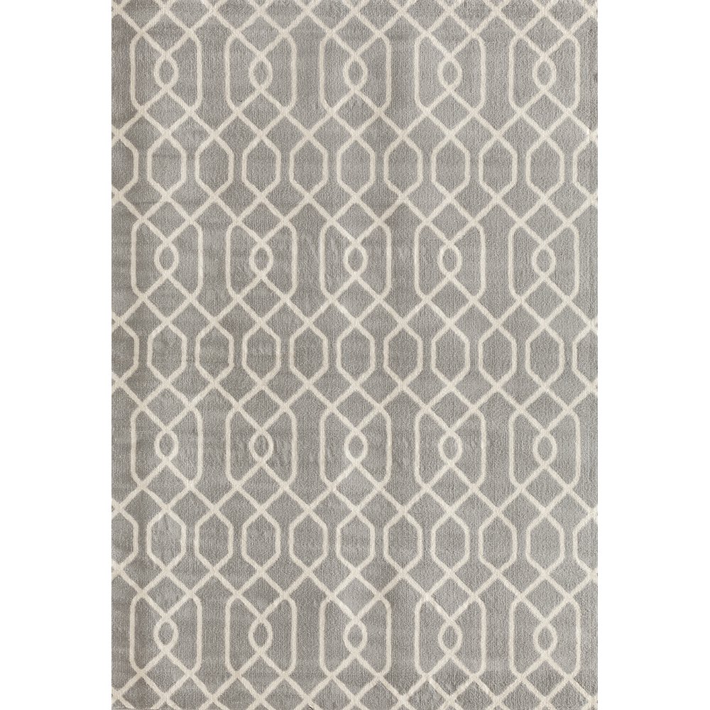 Modern Trellis Pattern Grey Area Rug or Runner