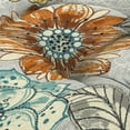 thumbnail image 5 of Jordan Manufacturing 18" x 17" Bridget Carmel Aqua Floral Rectangular Tufted Outdoor Wicker Seat Cushion with Ties (2 Pack), 5 of 11