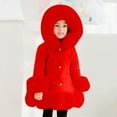 thumbnail image 2 of Generic Girls Christmas Clothes Kids Little Thicken Coat Winter Warm Faur Leather Button Down Jacket with Hood Long Sleeve Outerwear for Casual Soft Comfortable Clothing(2-3 Years,Red), 2 of 7