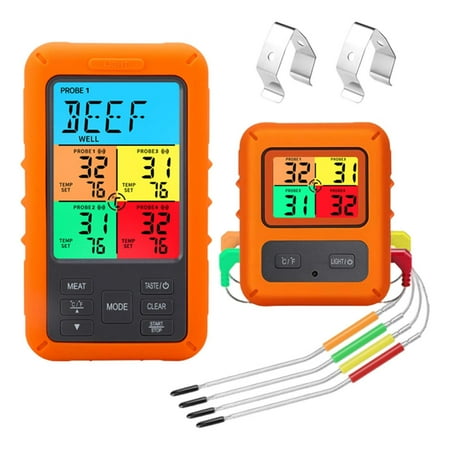 

Goxfaca Wireless Meat Thermometer | Food Thermometer with 4 Probe | Kitchen Thermometer for Cooking Baking BBQ Candy Liquids and Air Fryers for Parents