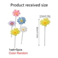 thumbnail image 3 of 5 Pcs Colorful Metal Flower Garden Stakes 11.8 x 2.16 Inch, Durable Daisy Plug-in Yard Art for Patio Lawn and Backyard, Realistic Outdoor Garden Decoration, Outdoor Decorations and Accessories, 3 of 6