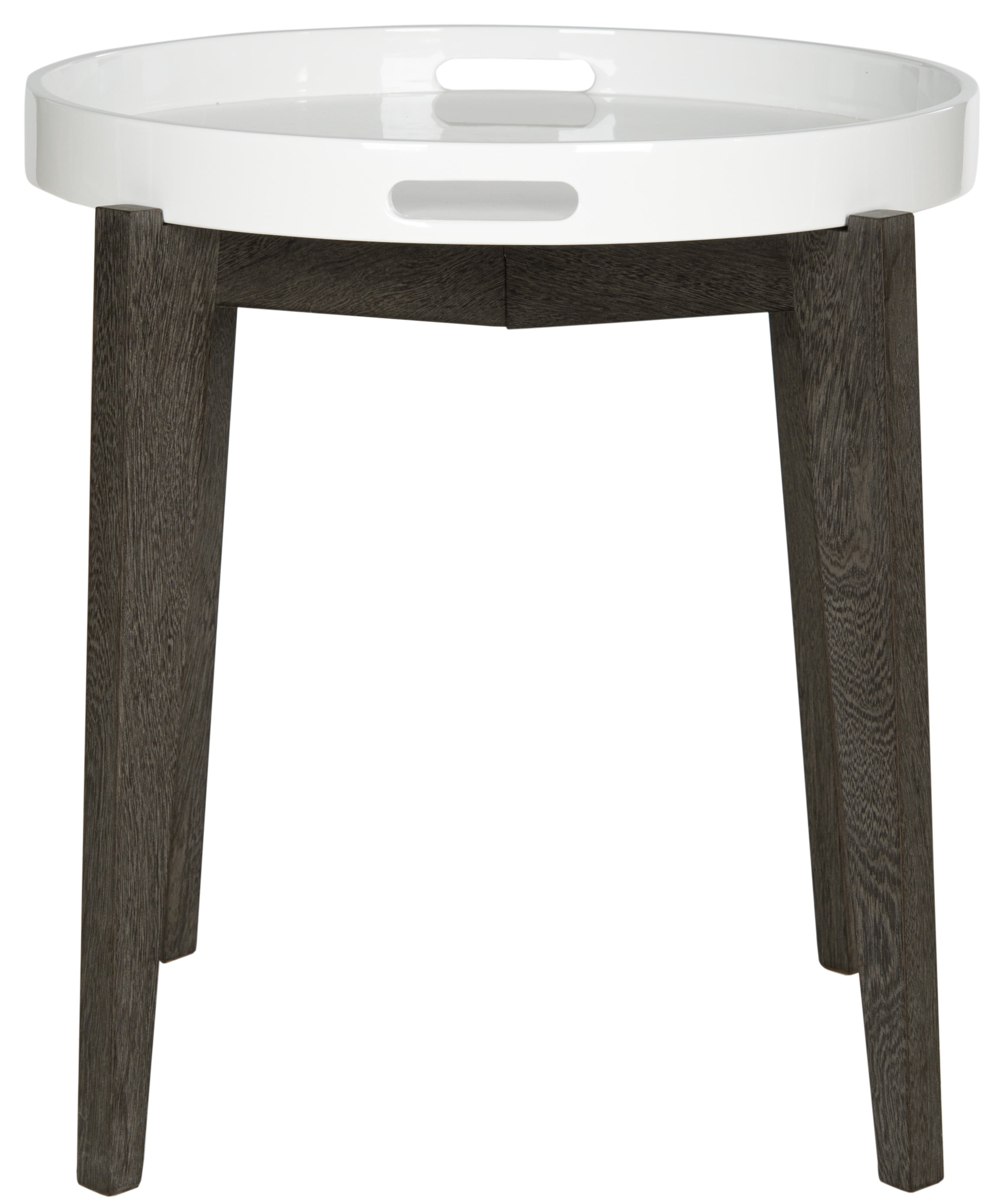 SAFAVIEH Ben Classic Tray Top Lacquer Side Table, White/Brown