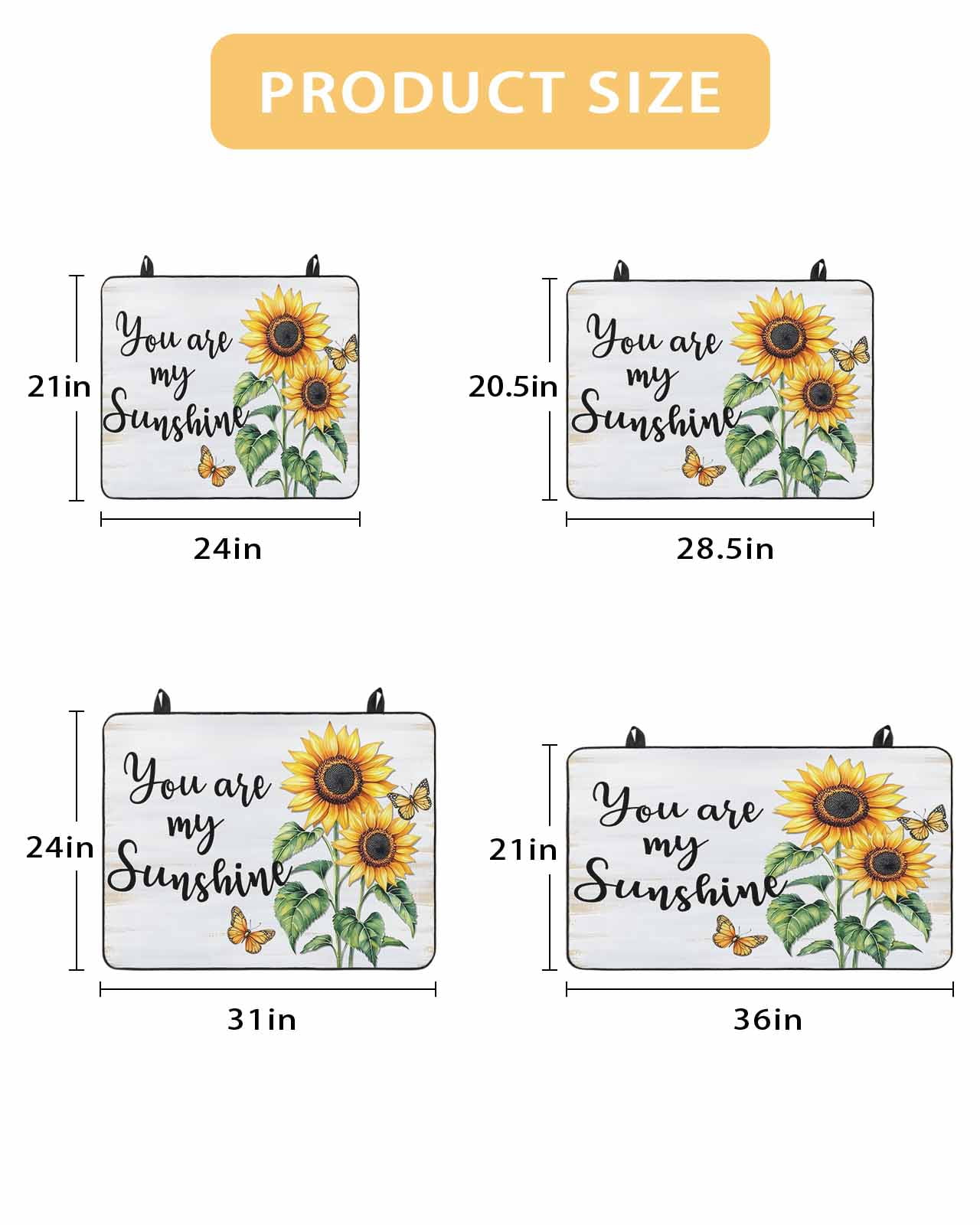 nqOlkjepod Large Induction Cooktop Protector Mat 24"x21", Yellow Sunflower Stove Top Covers for Electric Stove, Butterfly Sunshine Farmhouse Country Stove Burner Cover Mats, Glass Top Stove Cover